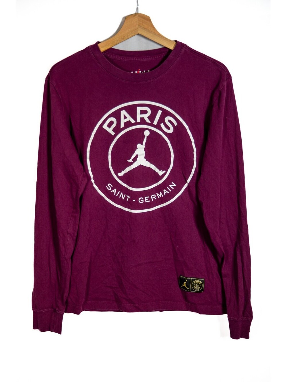 Jordan x PSG Paris Saint Germain Longsleeve T-Shirt Burgundy - Men's M